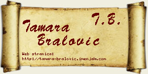 Tamara Bralović vizit kartica